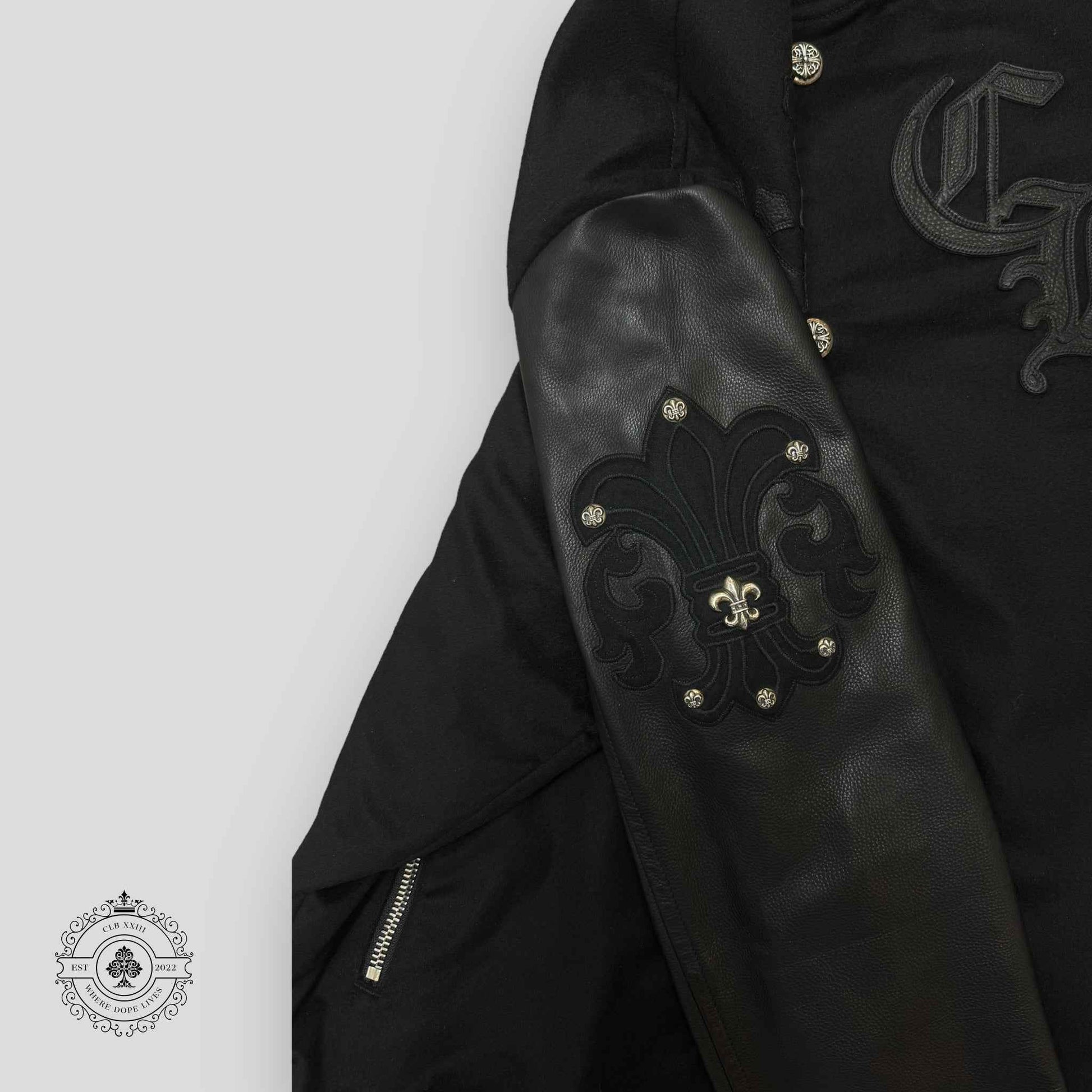 Chrome Hearts Letterman Jacket in Black