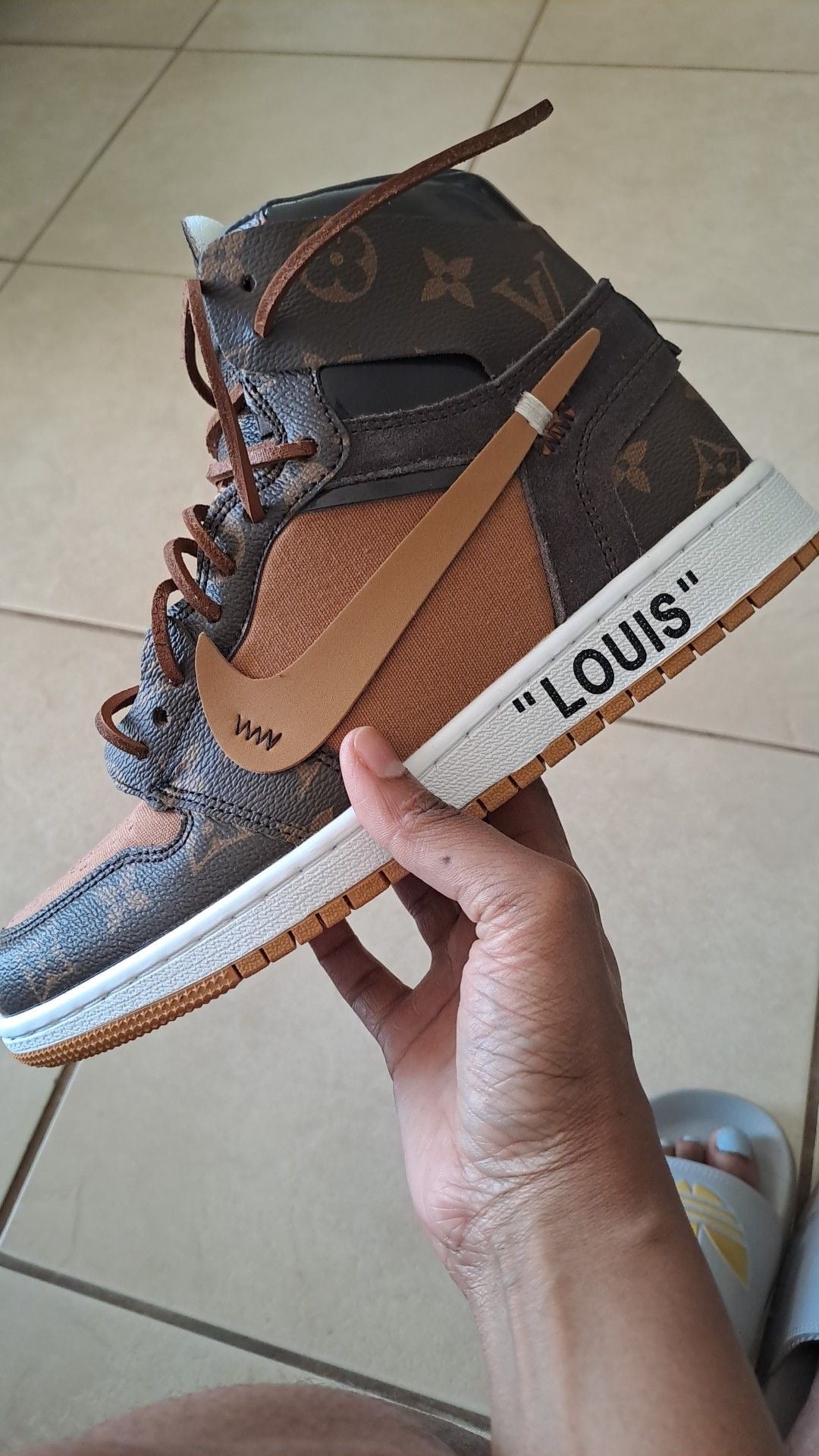 Custom Air Jordan 1 Monogram High Q  With Original Box