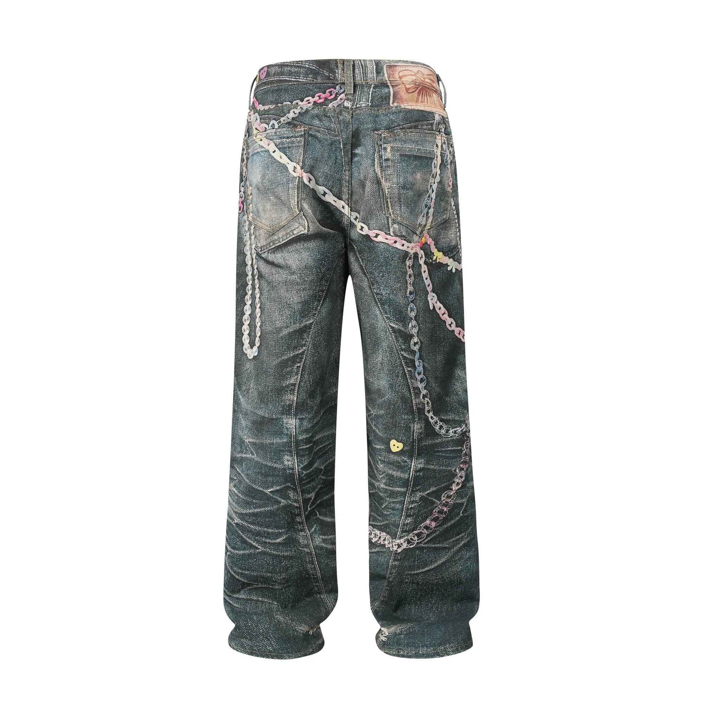 Pastel Chain Print | Denim Jeans
