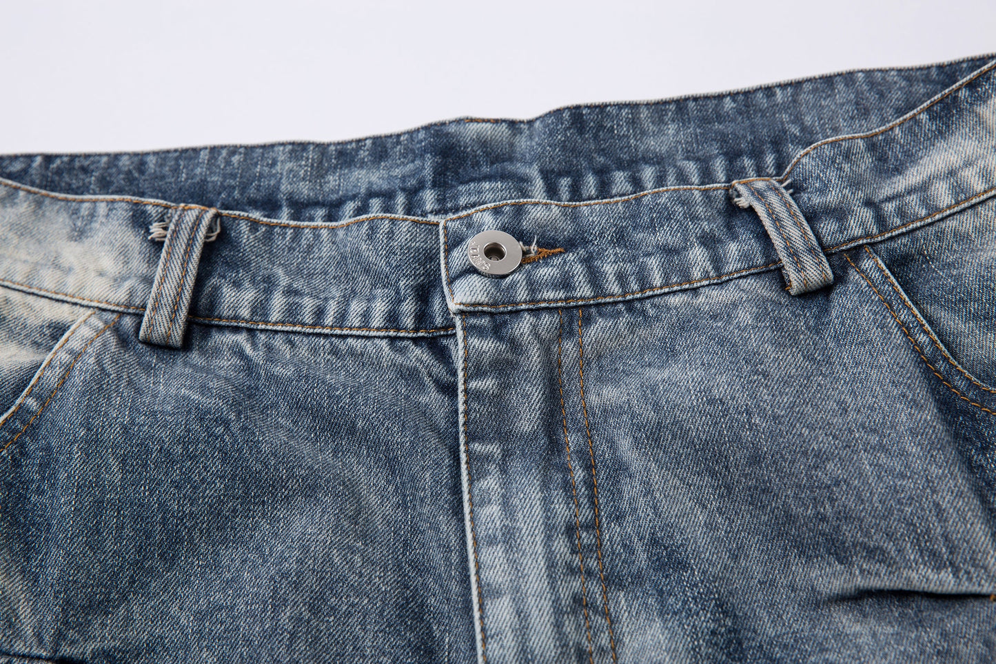 Washed Grid Pleat | Denim Jeans