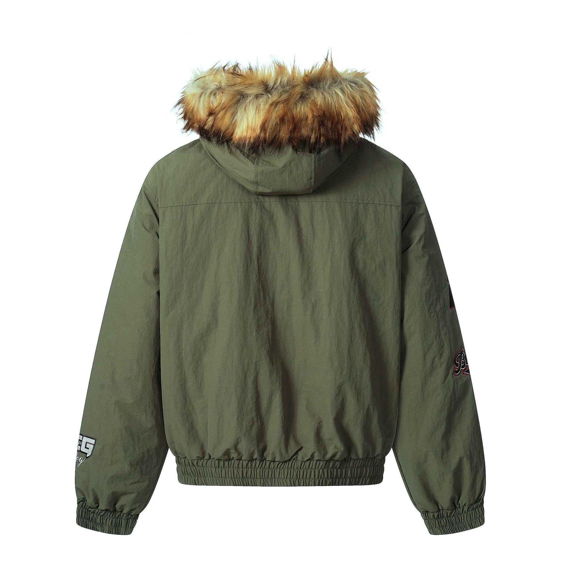 Patch Embroidered | Fur Hooded Jacket