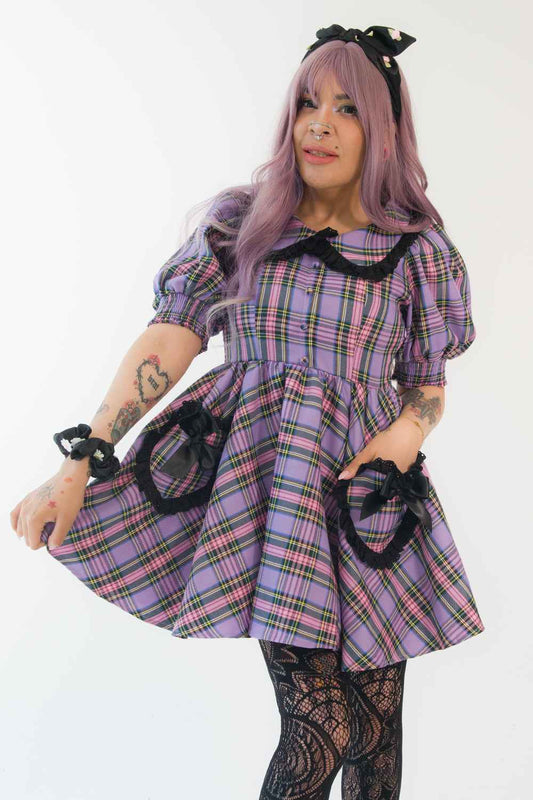 Lavender Tartan Gumdrop Dress