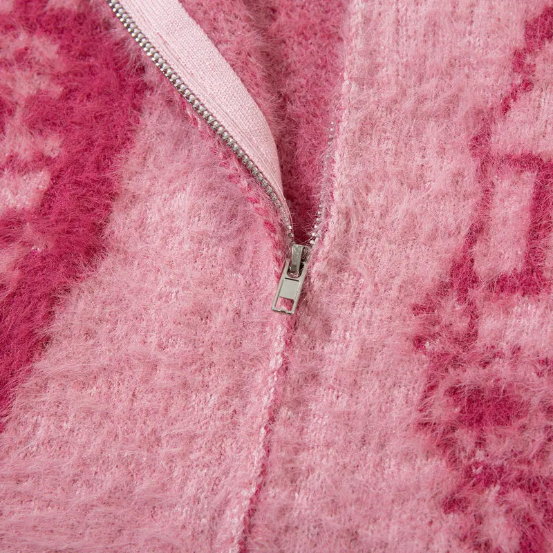 Bubblegum Grunge Full Zip Sweater Jacket