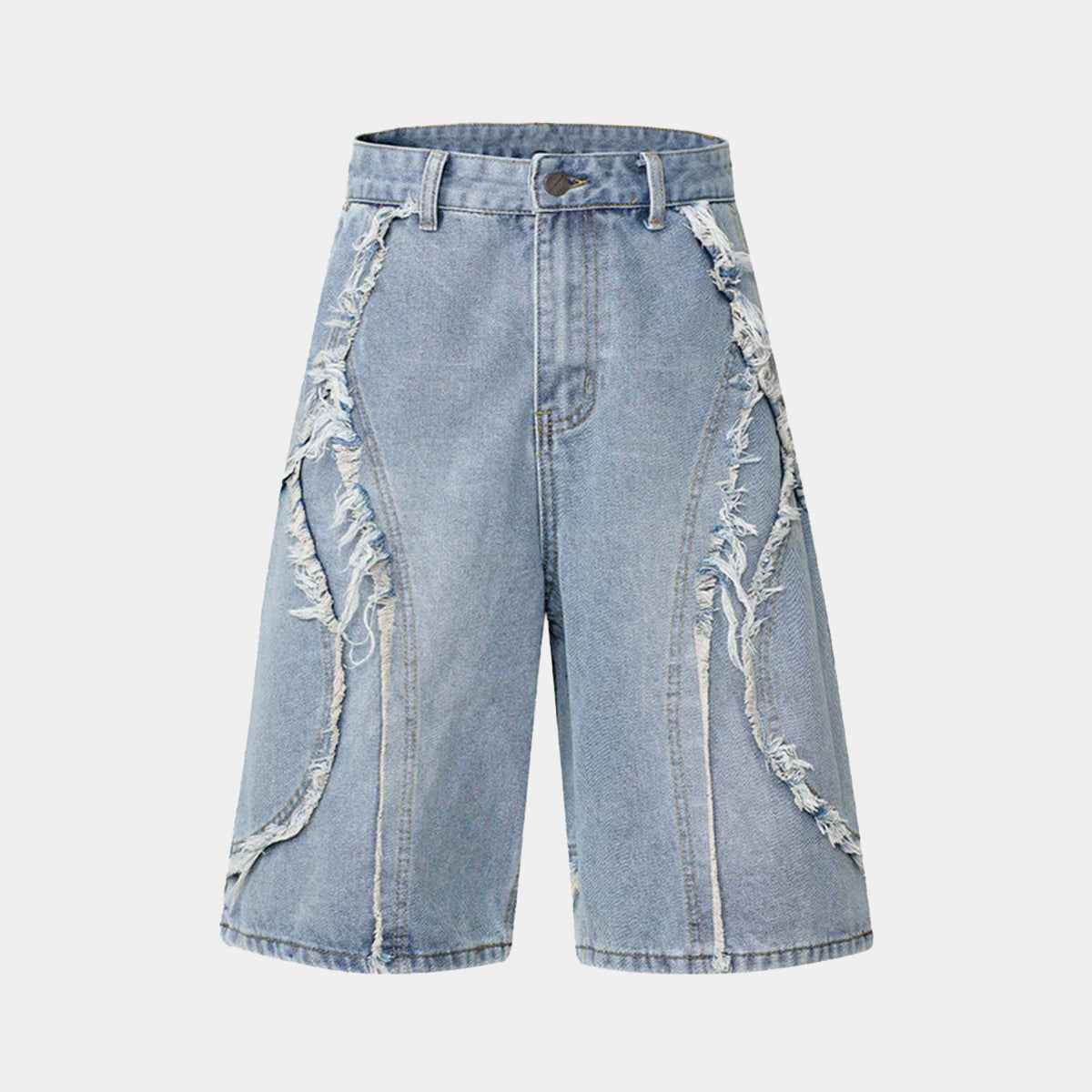 High Street | Washed Distressed Denim Shorts