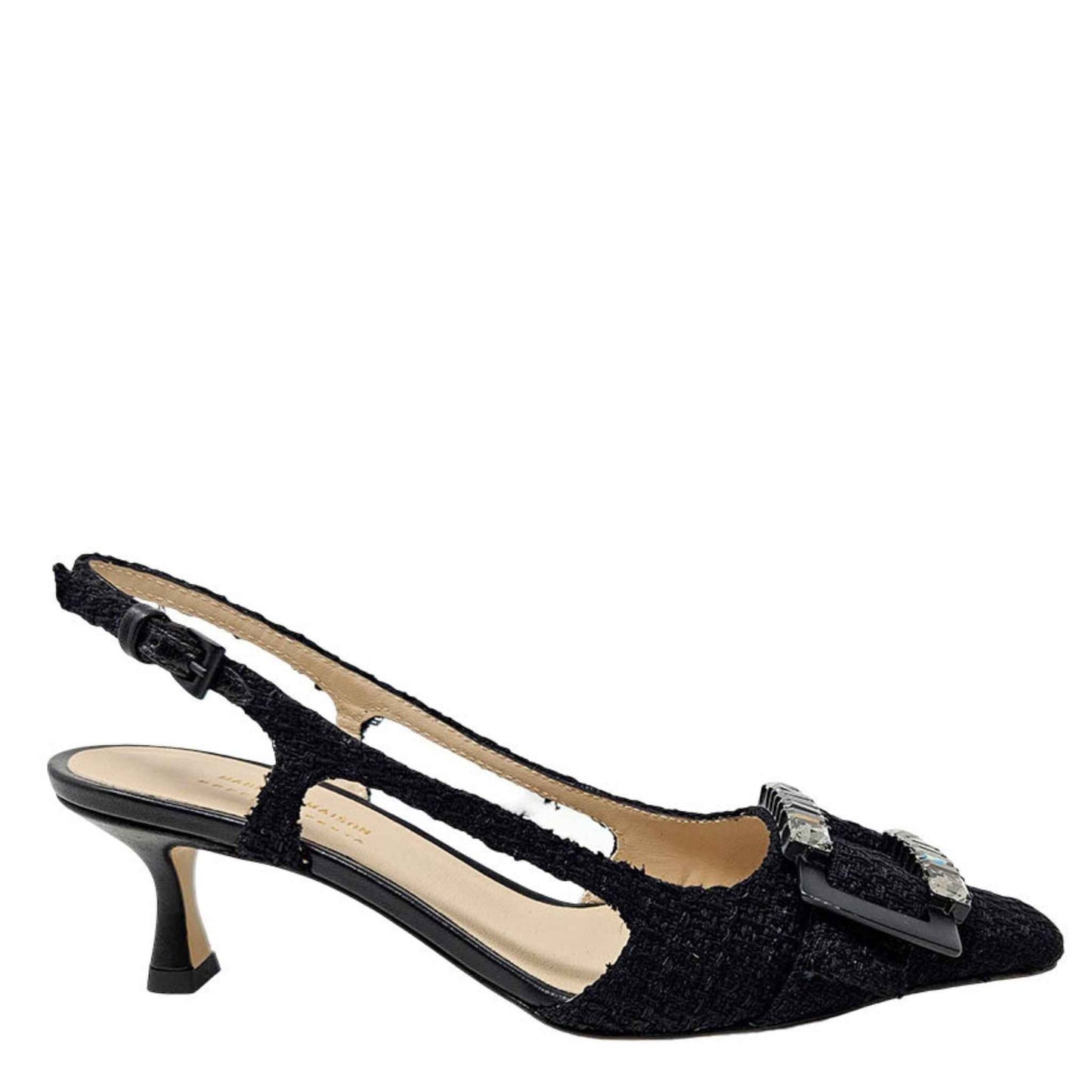 Atena Black Heel Slingback