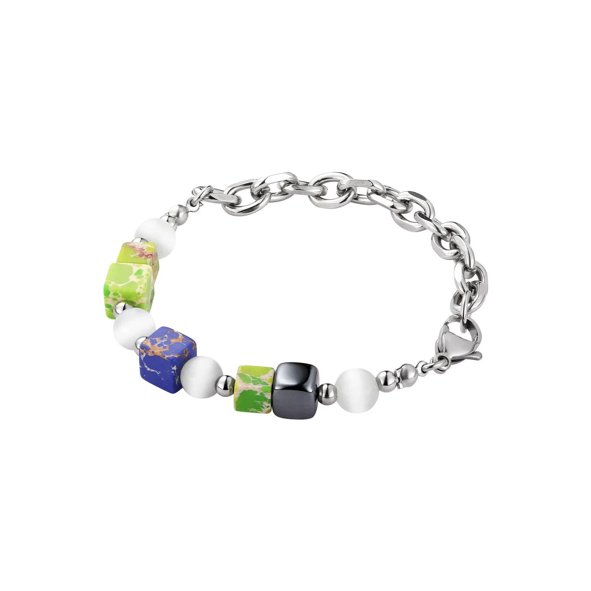 Faceted Stone and Link Bracelet