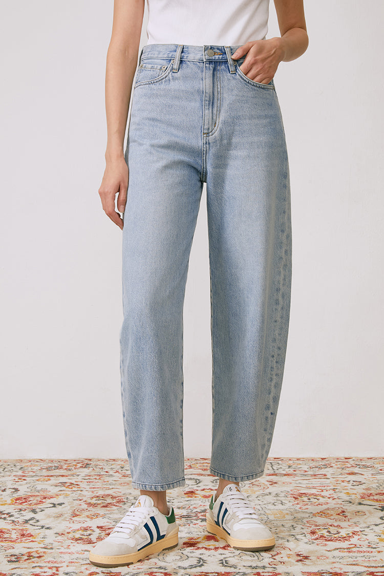 Queens Of Noise High Rise Barrel Jeans HJ026 [FINAL SALE] - JUSTLUXURY