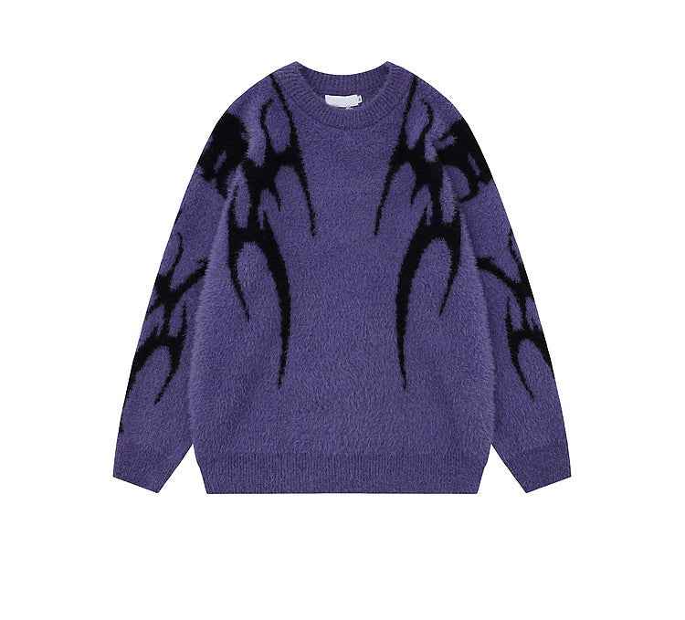 Gothic Inferno | Y2K Inspired Fire Pattern Jumper