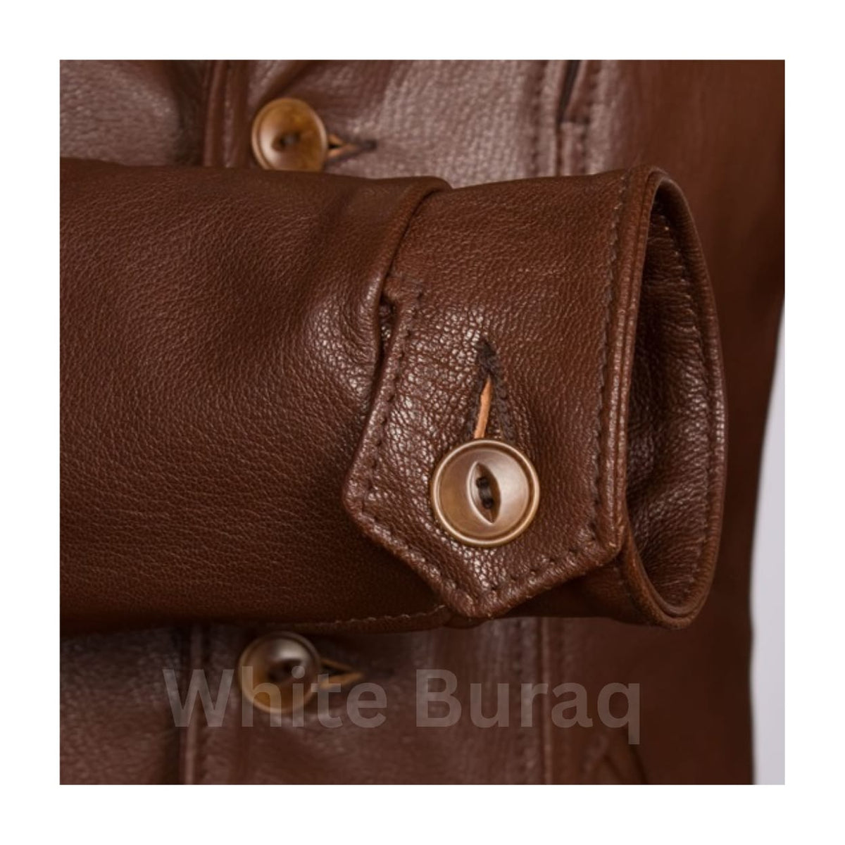 Men's Distressed Brown Goatskin Half-Belt Leather Jacket
