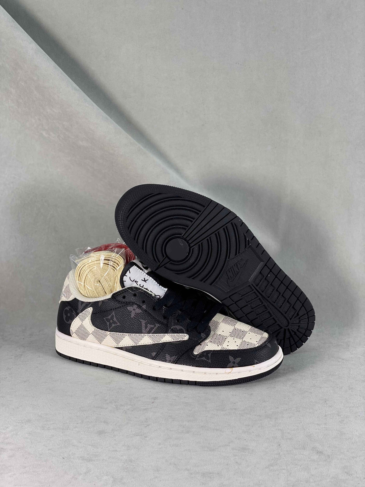 Custom Travis Scott Fragment Air Jordan 1 Low TS x Monogram DM7866-512 SneakerNational