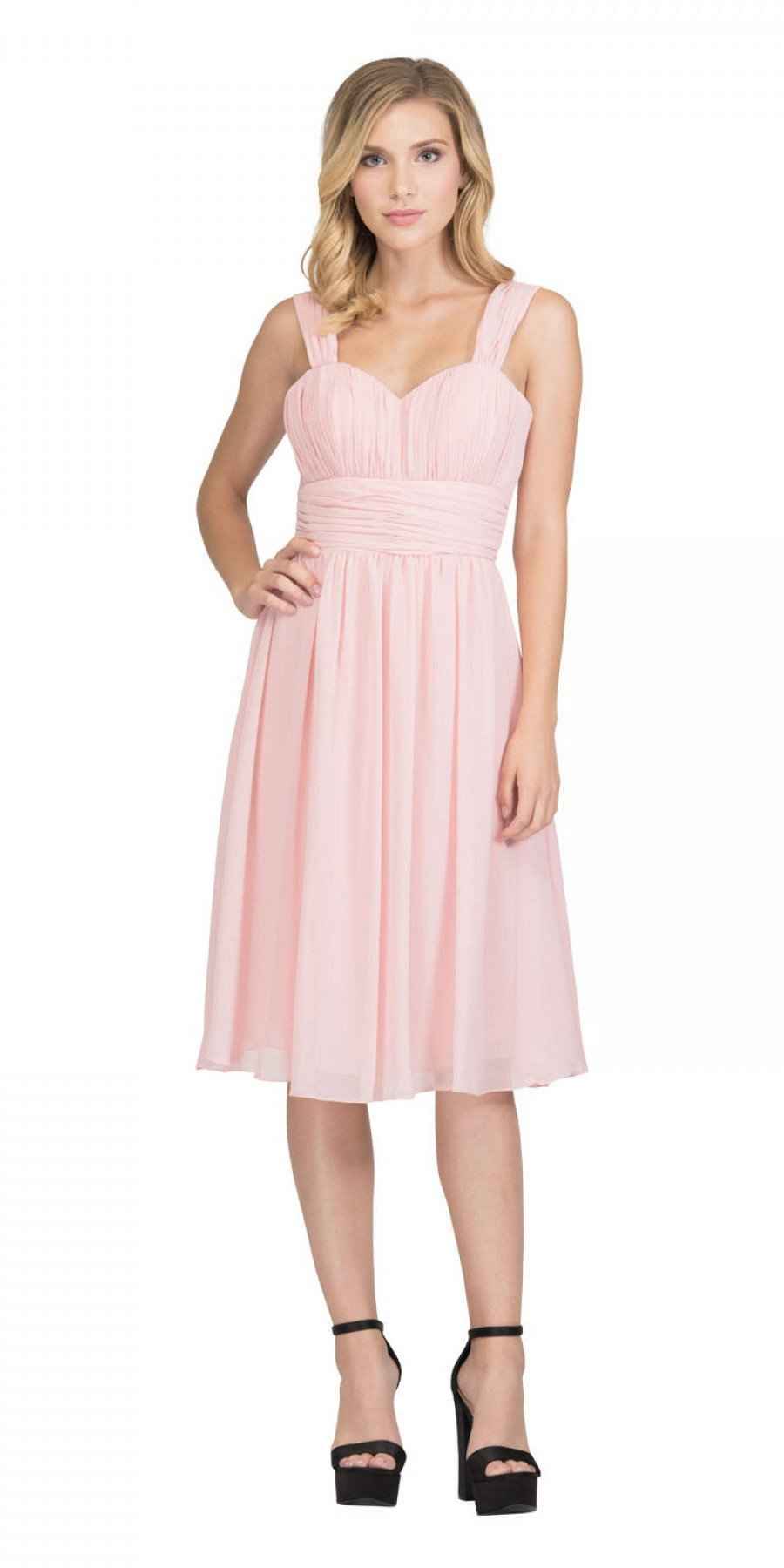 CLEARANCE - Lilac Short Wedding-Guest Dress Ruched-Bodice (Size Medium)