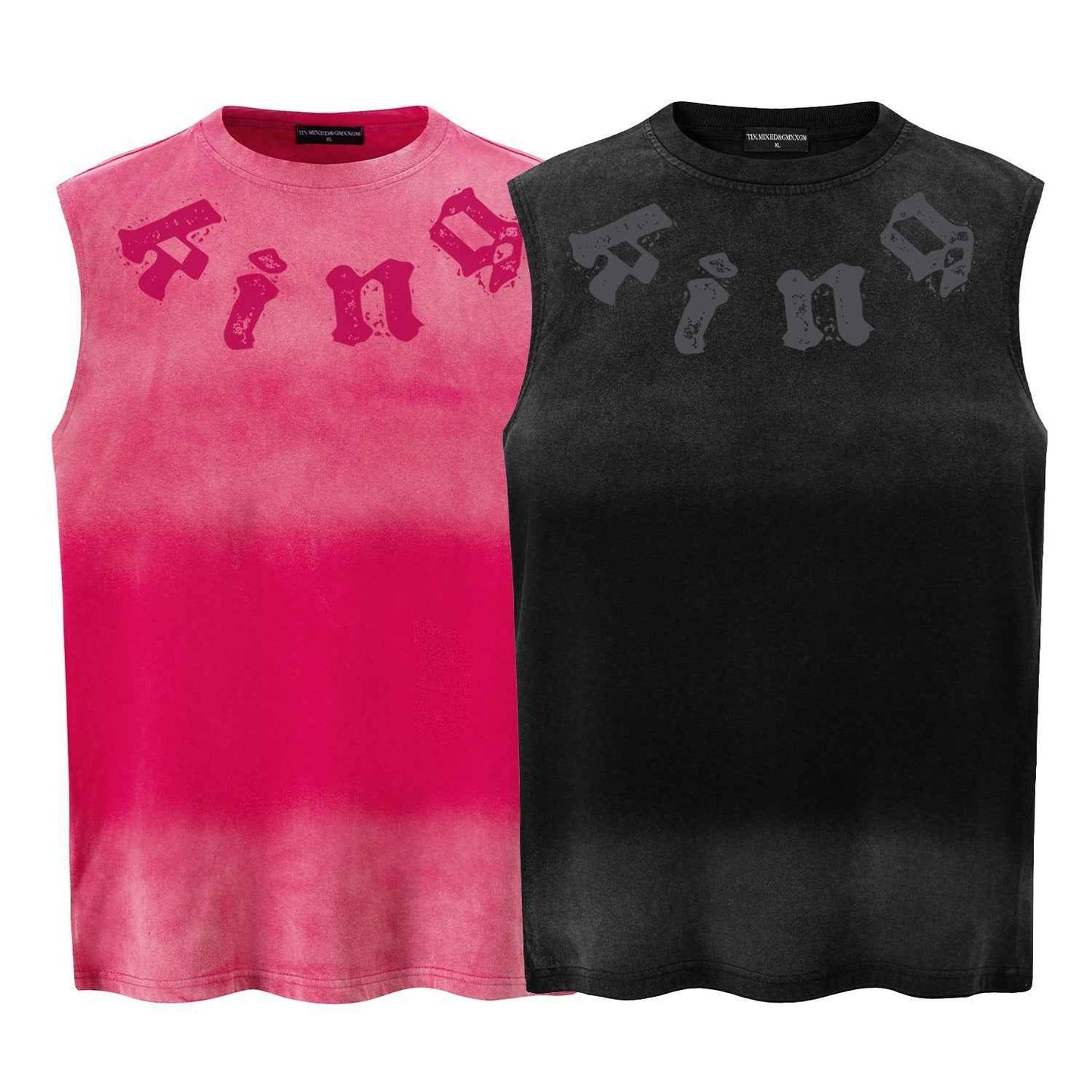 Gradient letter printed vest