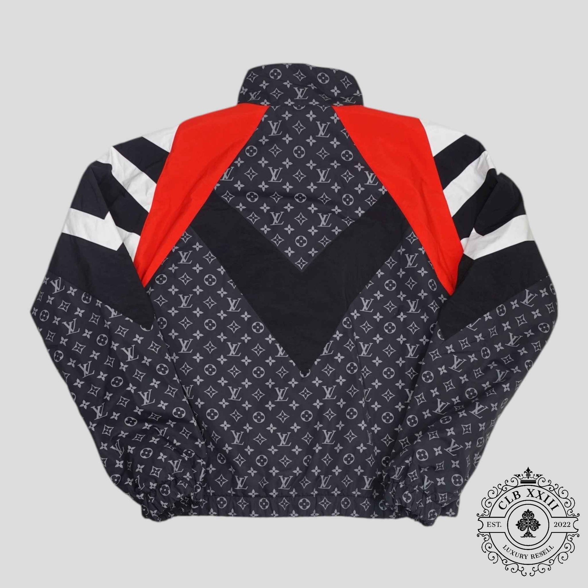 Louis Vuitton Monogram Nylon Printed Track Top in Black