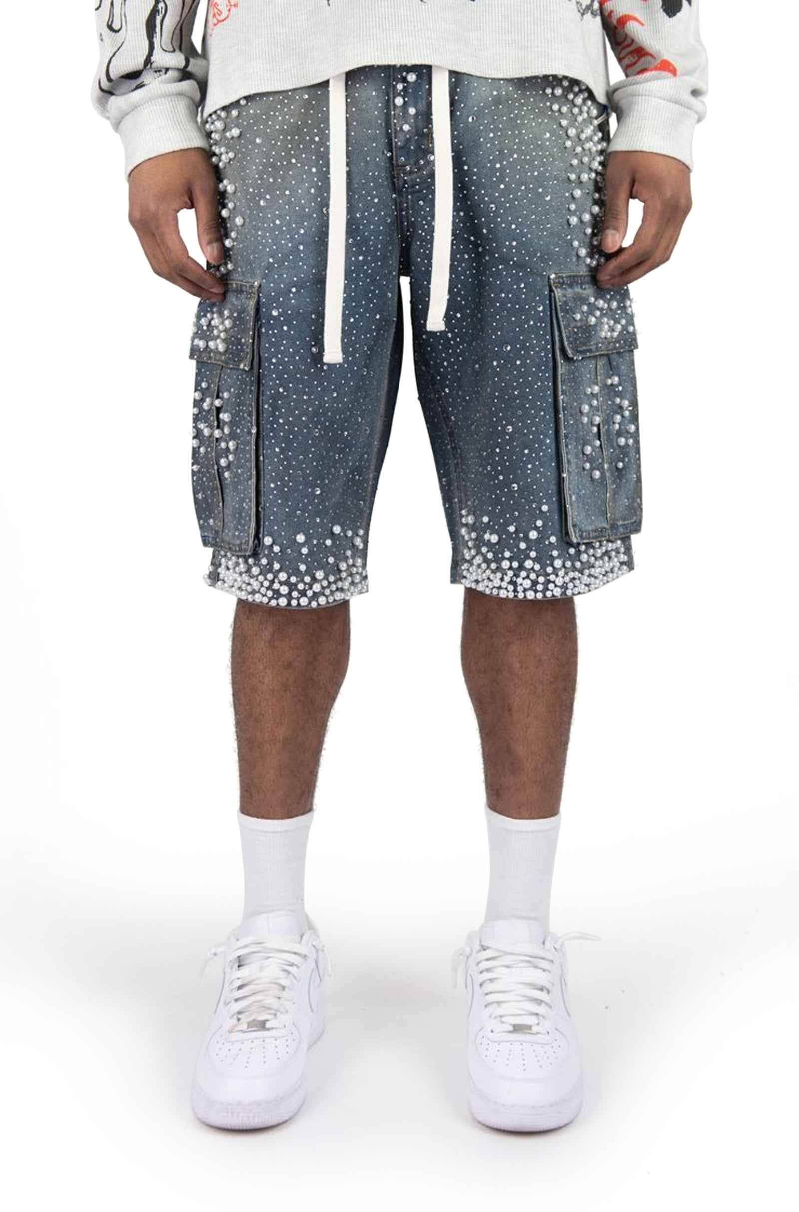 Rebel Denim Frosty Denim Jorts - Black Sand