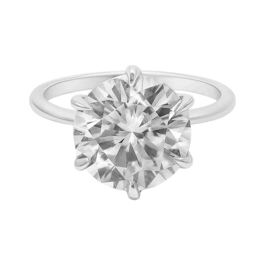 Women's Round Solitaire Moissanite Ring