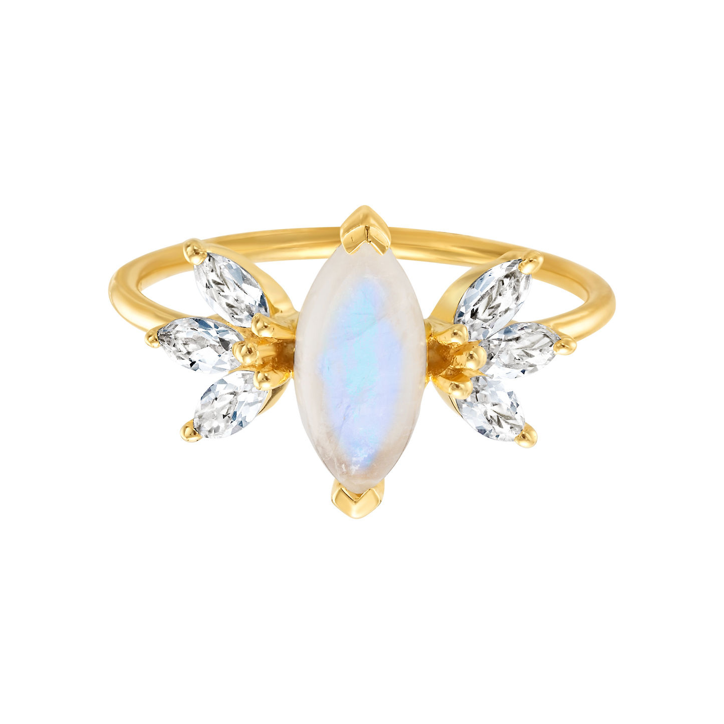Rainbow Moonstone & Topaz Fly Away With Me Ring
