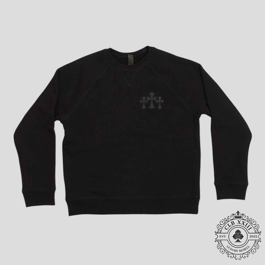 Chrome Hearts Cemetery Cross Seven-11 Crewneck in Black