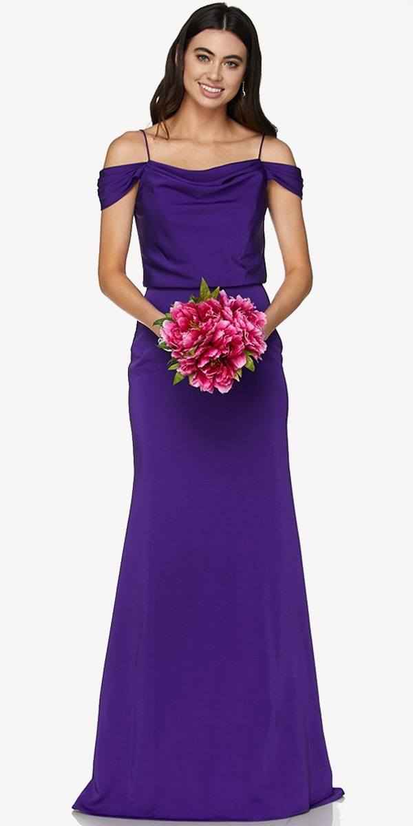 Juliet 641 Off Shoulder Long Dress Spaghetti Strap