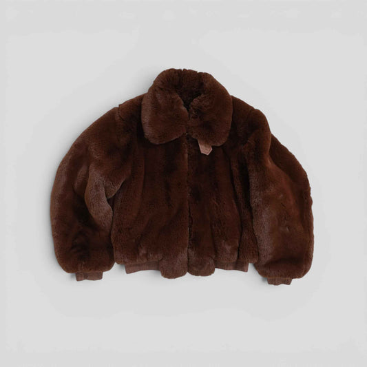 Amiri Cropped Faux Fur Zip Up