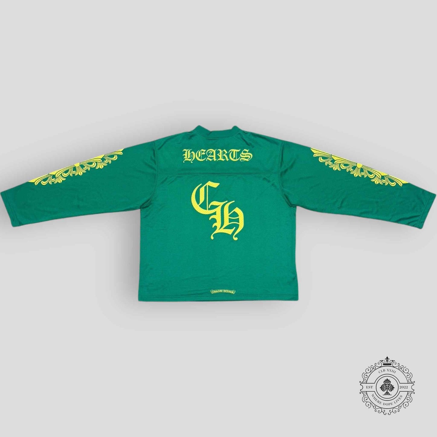Chrome Hearts Mesh Warm Up Jersey in Green / Yellow