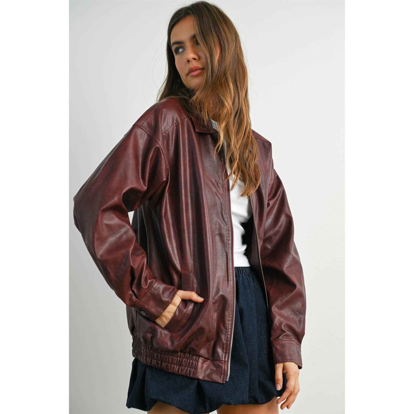 Alexandria Collared Leather Jacket