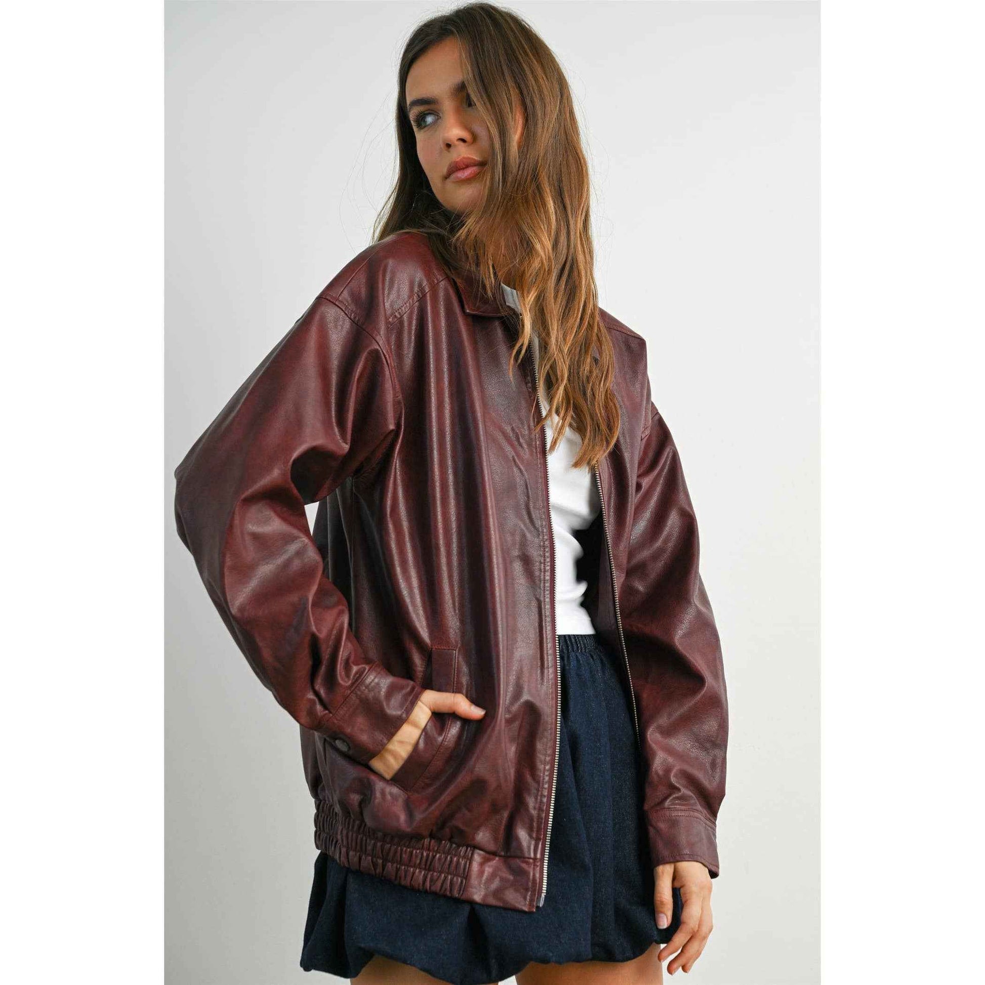 Alexandria Collared Leather Jacket