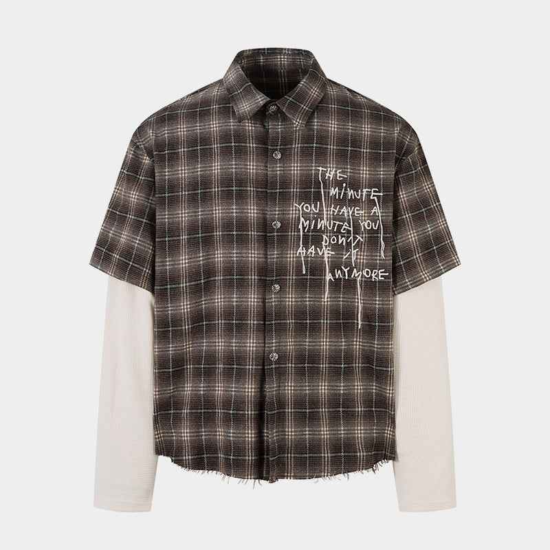 Vintage Plaid Contrast | Layered Sweatshirt