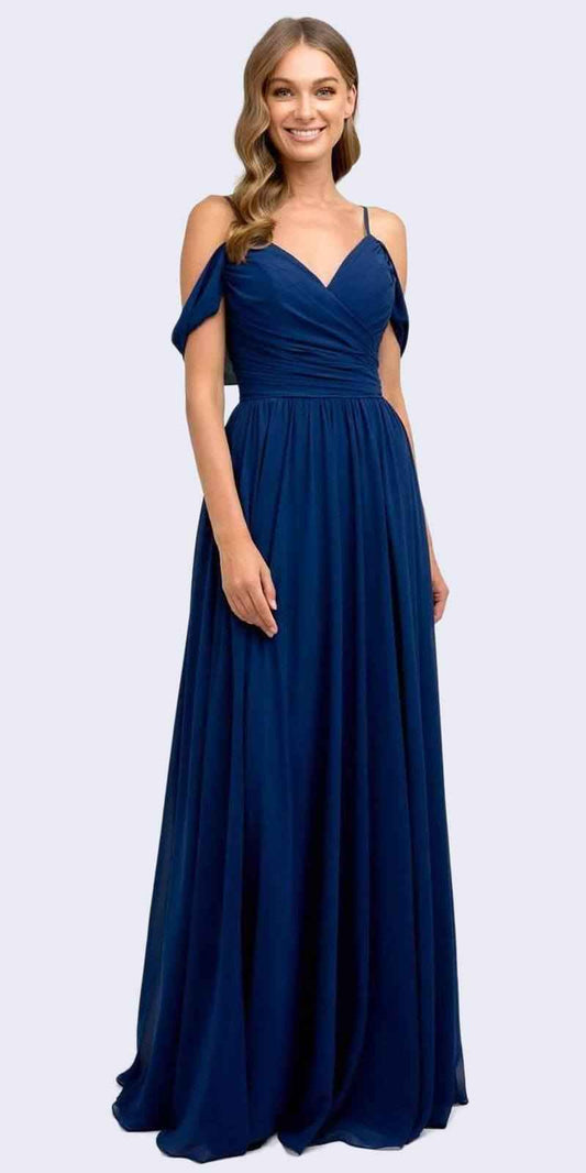 Juliet 676 Cold-Shoulder Formal A-line Dress
