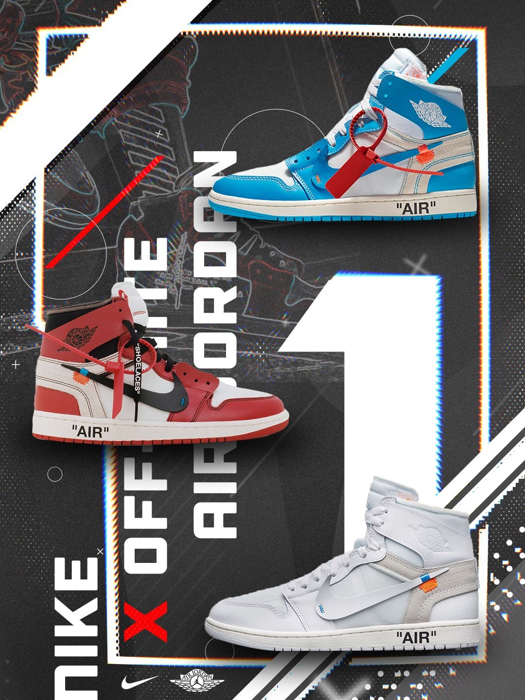 Air Jordan 1 OFF-White Virgil Abloh Sneakers