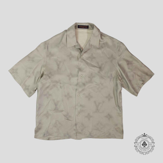 Louis Vuitton Monogram Silk Button Up Shirt in Grey