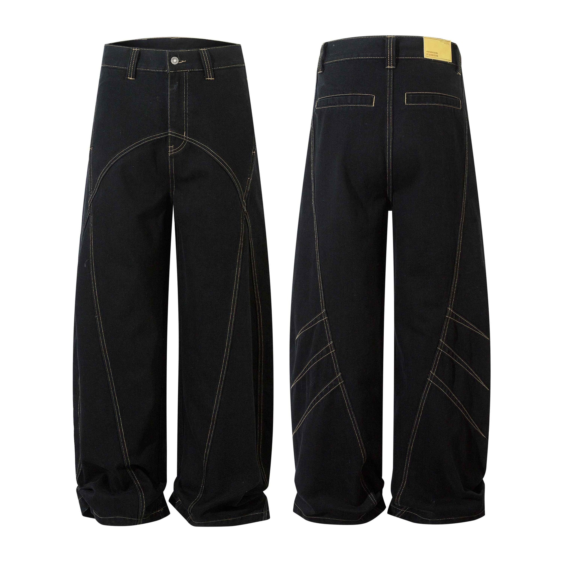Geometric Stitch | Black Jeans