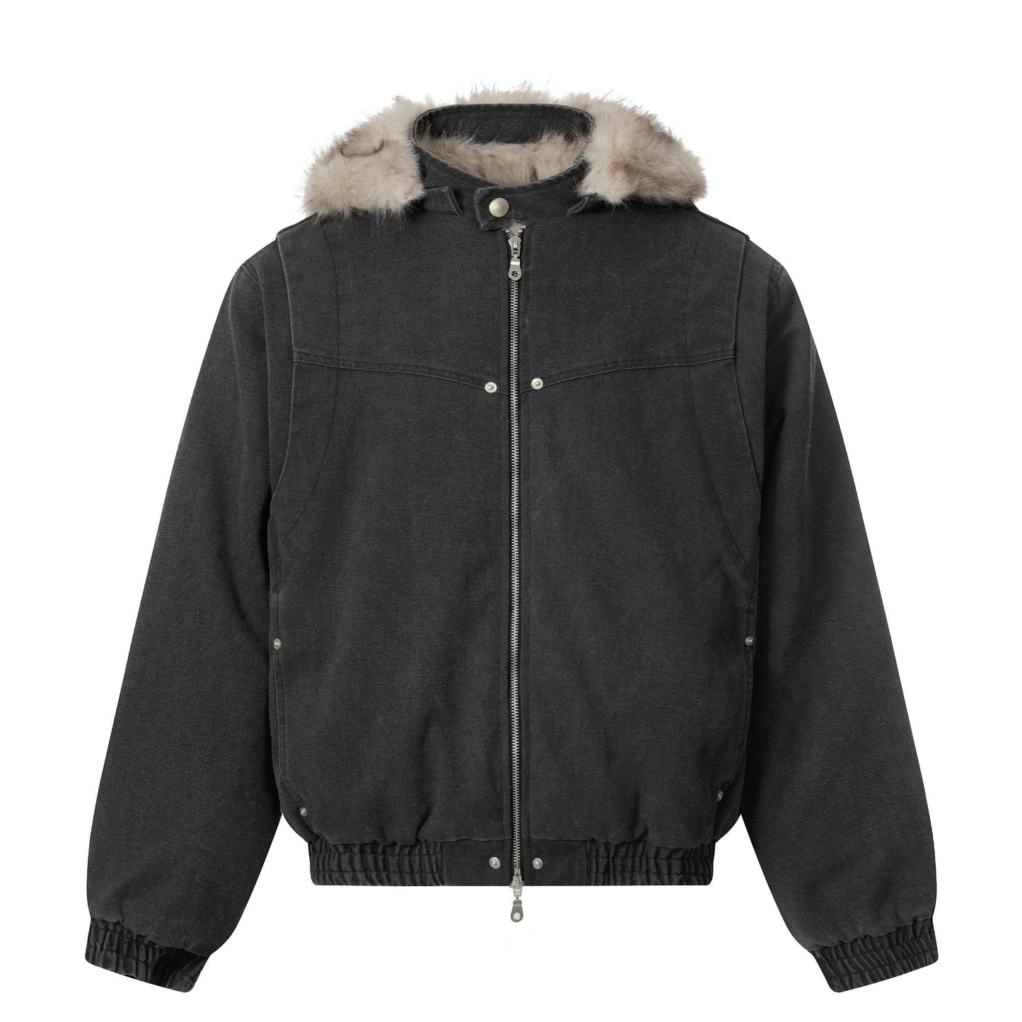 Denim Textured | Fur Streetwear Jacket
