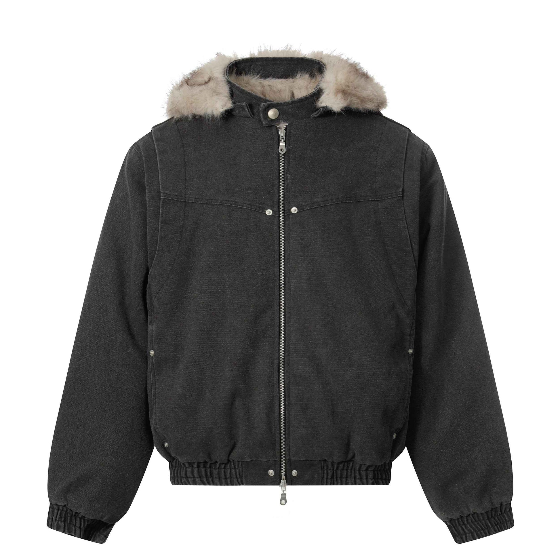 Denim Textured | Fur Streetwear Jacket