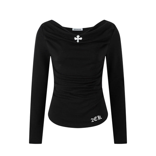 Cross Drape | One Shoulder Ruched Tee