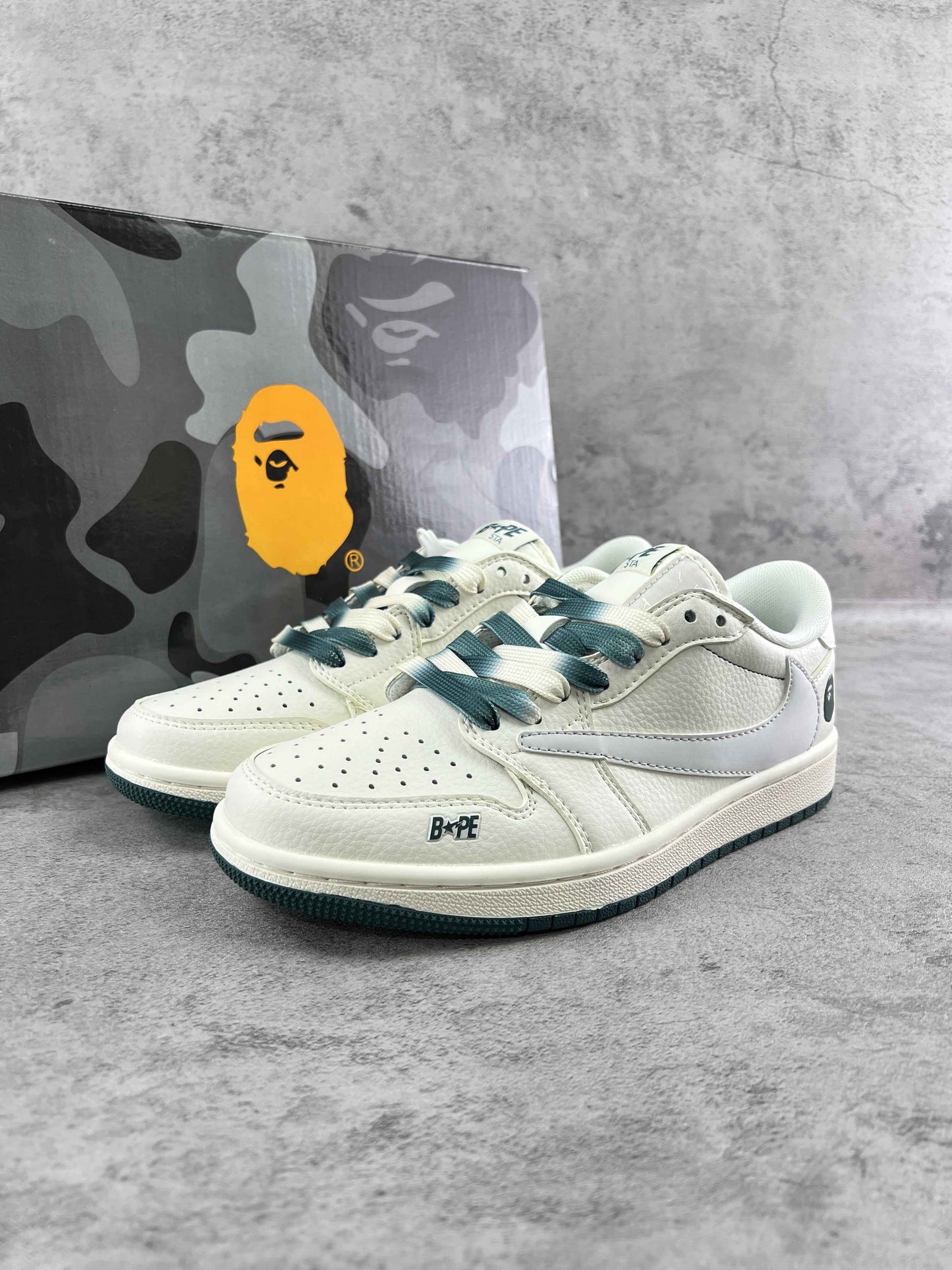 Custom Travis Scott x Air Jordan 1 x Bape XY2688 100 SneakerNational