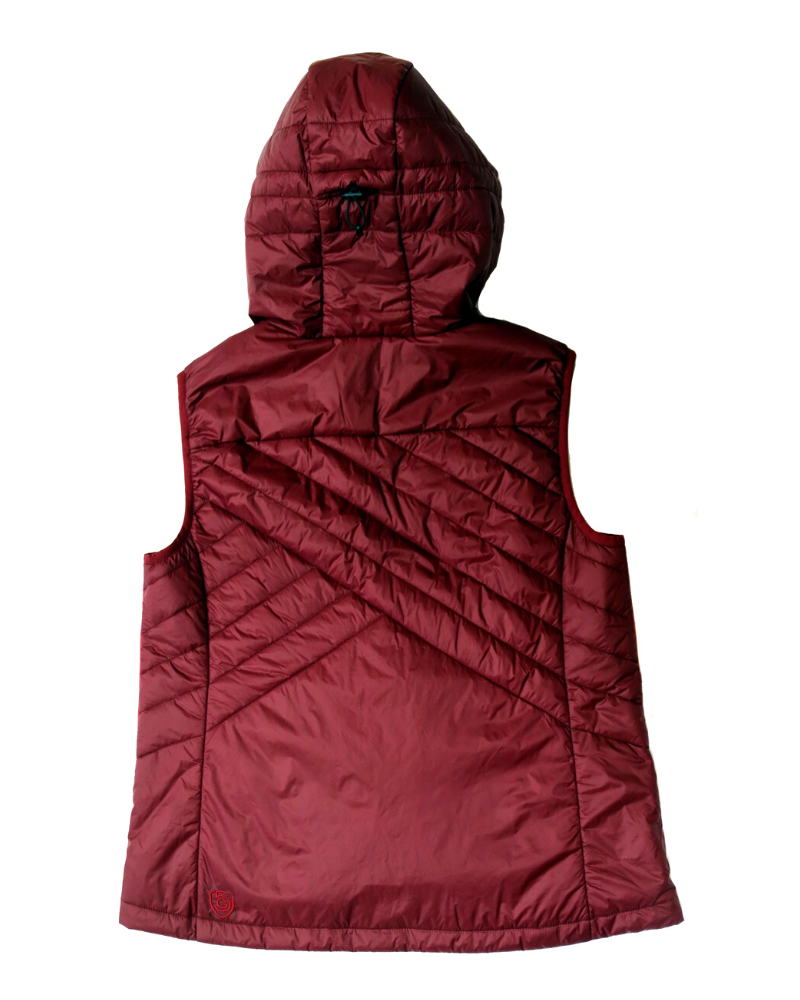 Powerstripe Eco-Friendly Down Hooded Vest - JUSTLUXURY