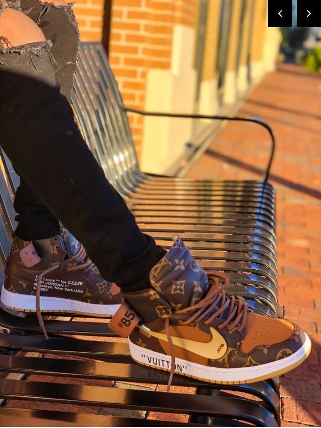 Custom Air Jordan 1 Monogram High Q  With Original Box