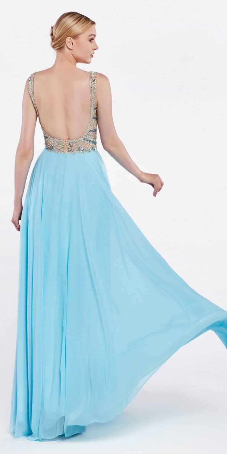 Cinderella Divine 71190 Long Dress Beaded Top Open Back