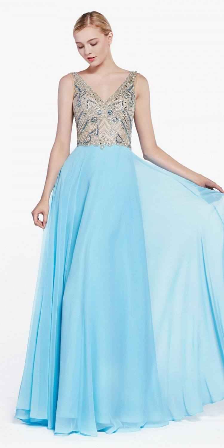 Cinderella Divine 71190 Long Dress Beaded Top Open Back
