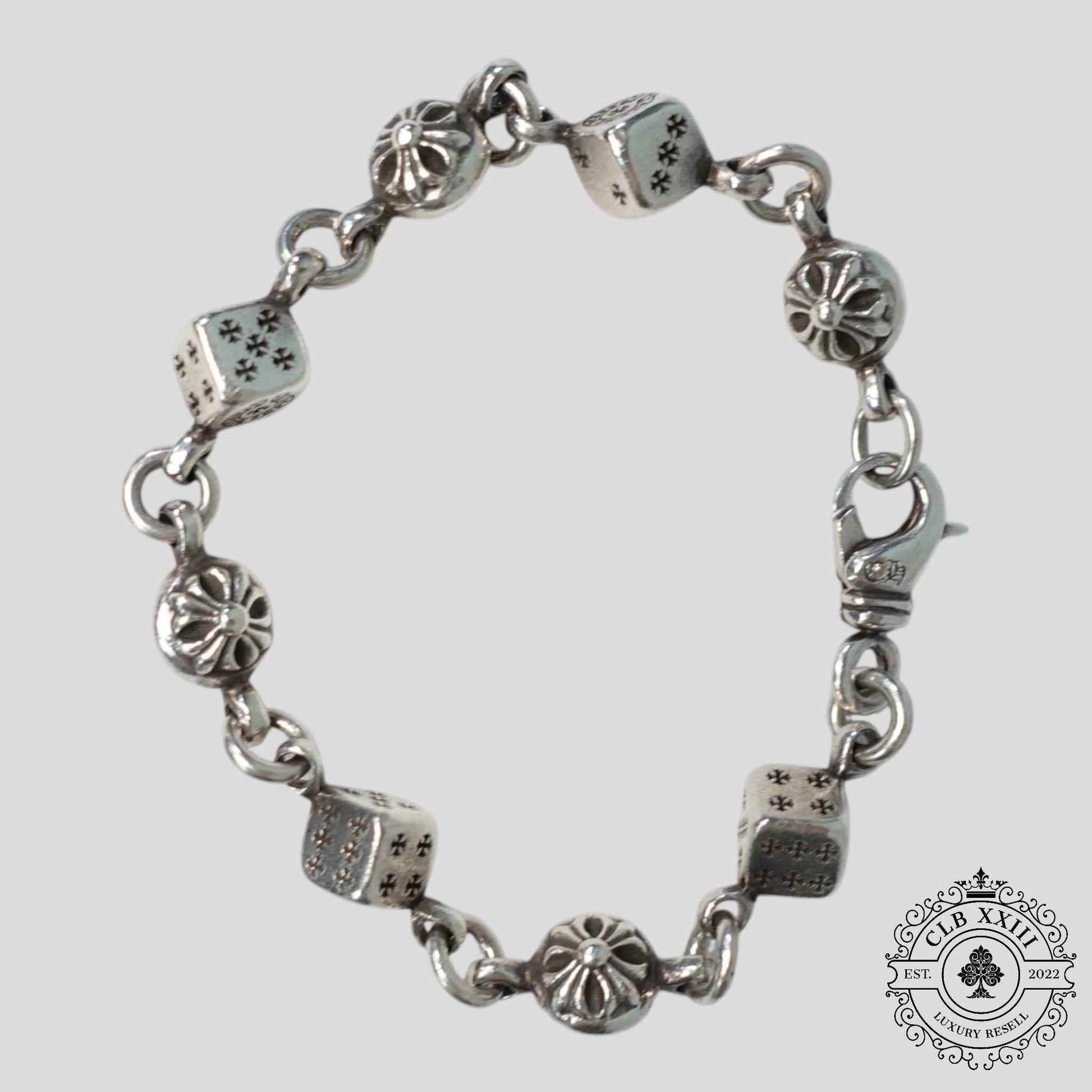 Chrome Hearts Dice and Crossball Bracelet in Silver
