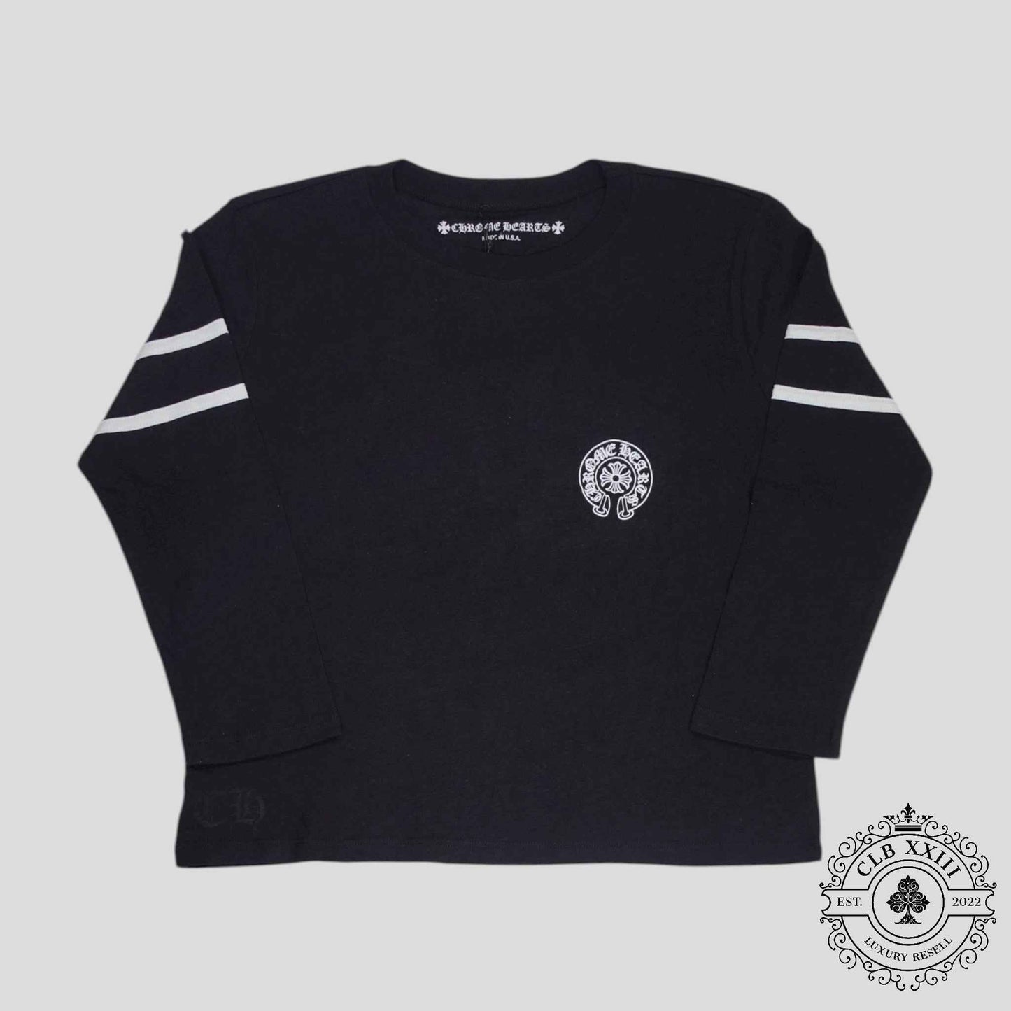 Chrome Hearts 33 Horseshoe Logo Women's Long Sleeve Tee in Black
