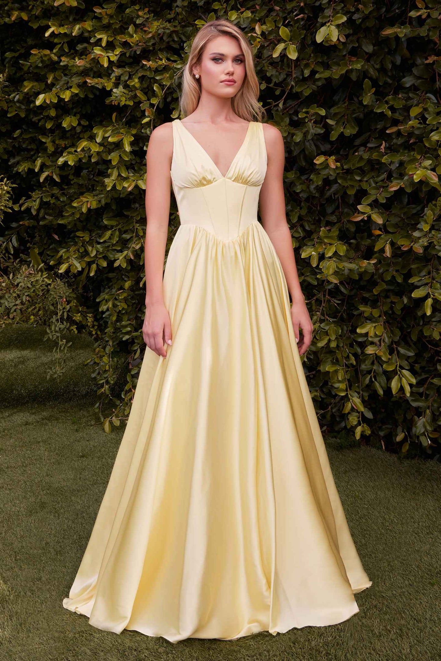 Ladivine 7447 Dress A-Line Soft Satin Gown