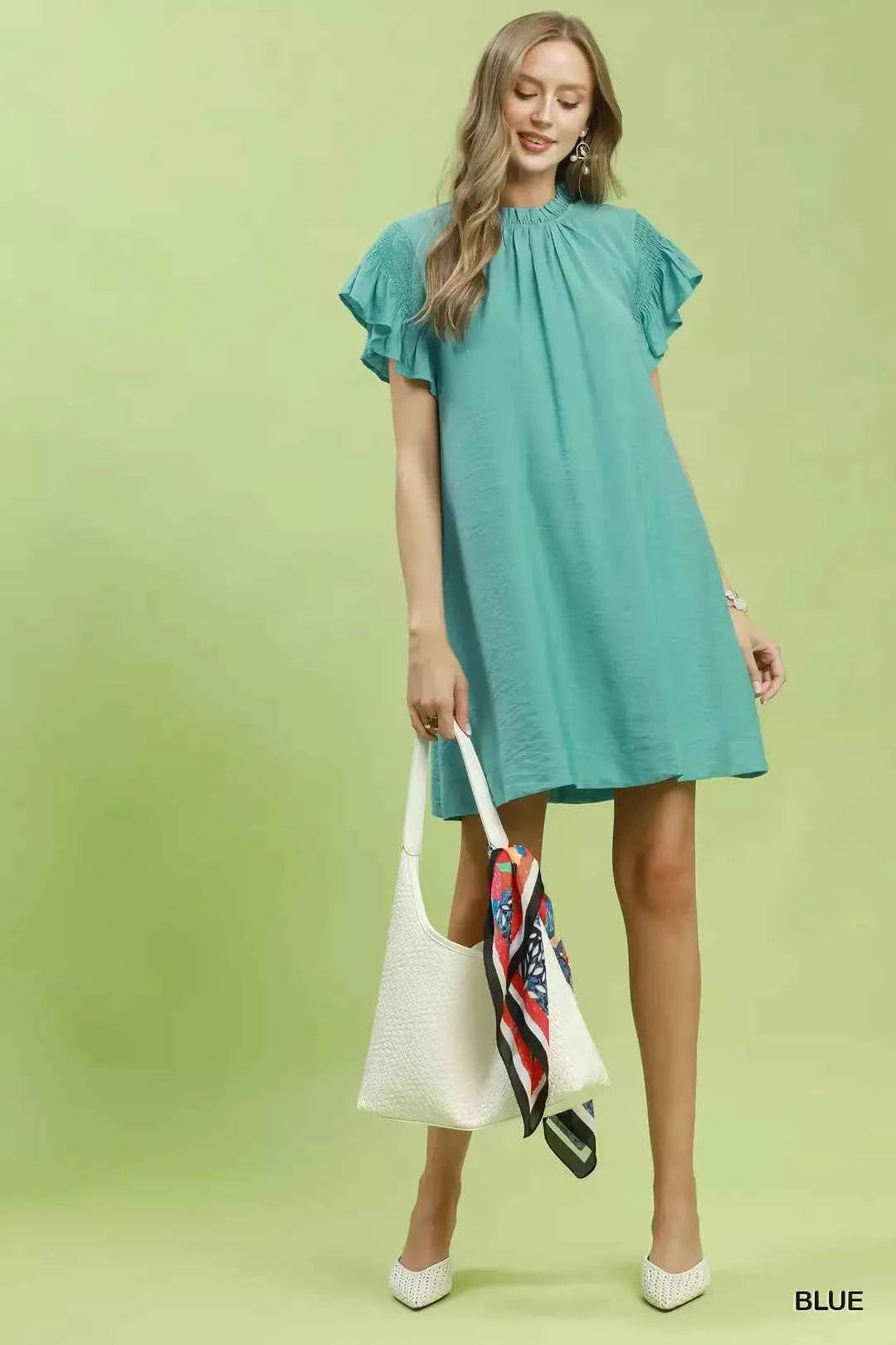 Umgee Ruffle Flutter Sleeve Dress