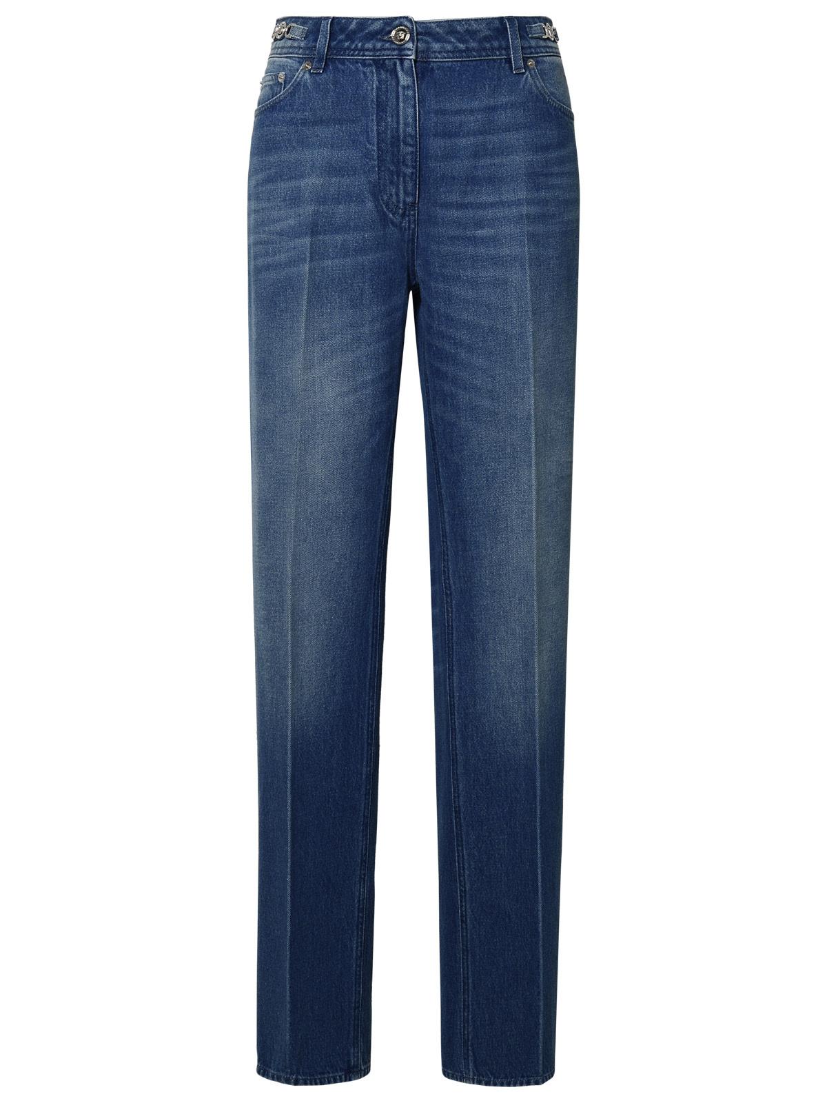 Versace Tailored Blue Cotton Jeans Women - JUSTLUXURY