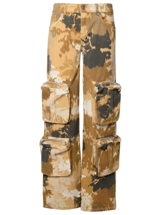 Blumarine Brown Cotton Cargo Jeans Women