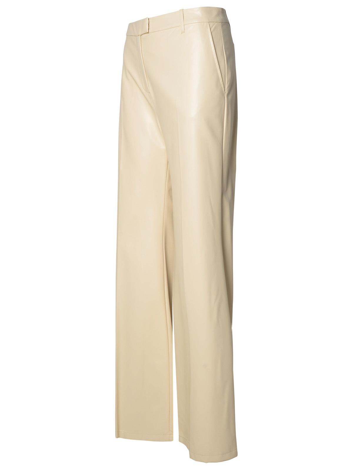 Stand Studio Ivory Polyurethane Blend Trousers Women