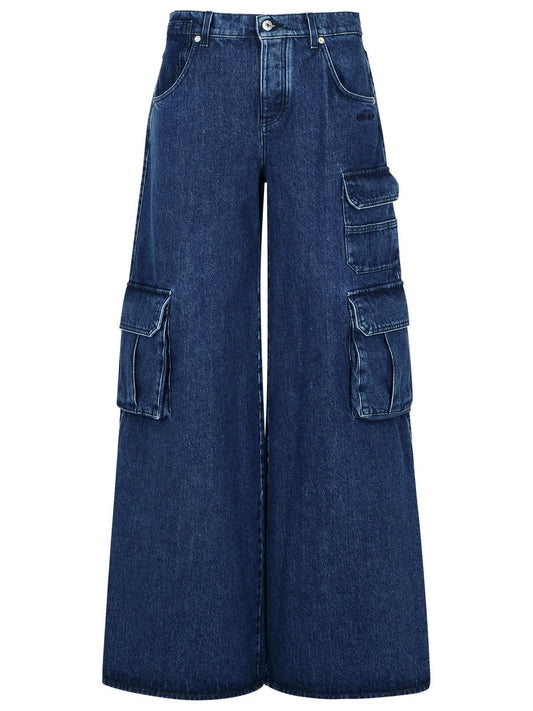 Off-White Cargo 'Baggy' Jeans In Blue Cotton Women