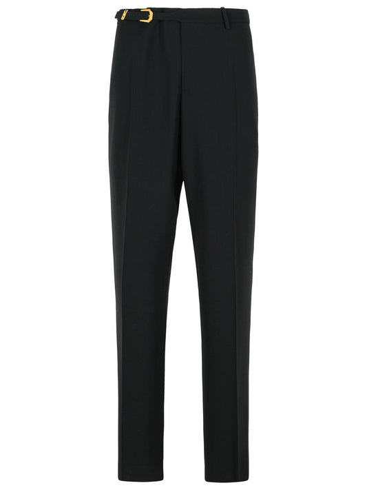 Versace Black Virgin Wool Blend Patalone Men