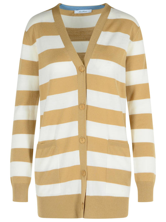 Max Mara 'Fiemme' Virgin Wool Sand Cardigan Women
