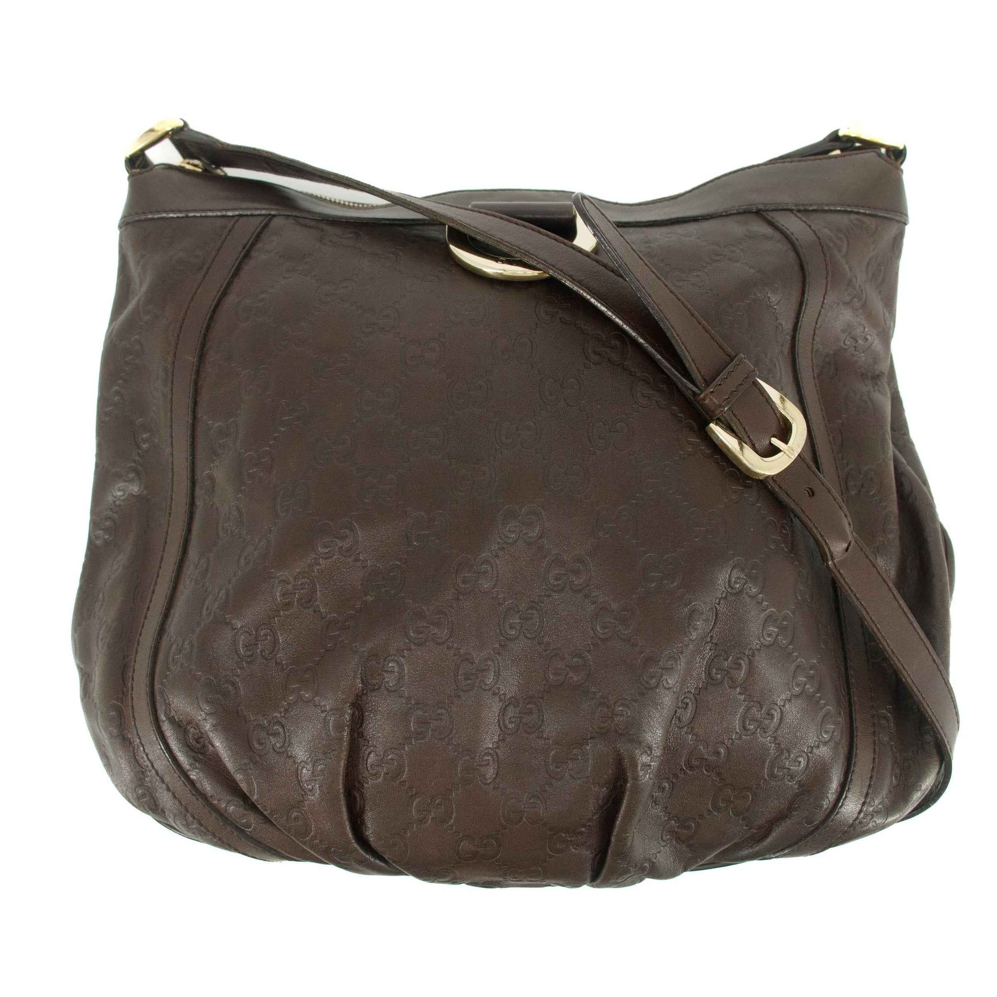 Gucci Brown Abby Guccisima Leather Crossbody Bag #7706
